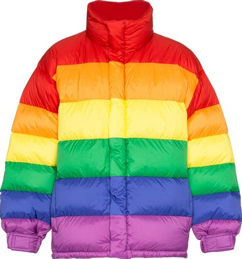 Burberry Rainbow Striped Puffer Jacket .